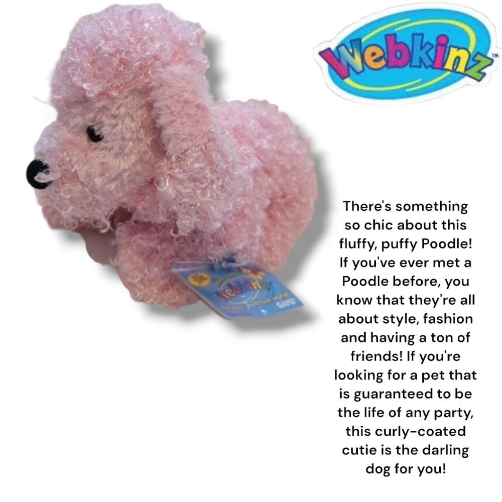GANZ WEBKINZ New with Codes/Tags 4 Poodle Lot Pink/ Black/ 2 White (1 Lil Kinz) - Picture 4 of 10